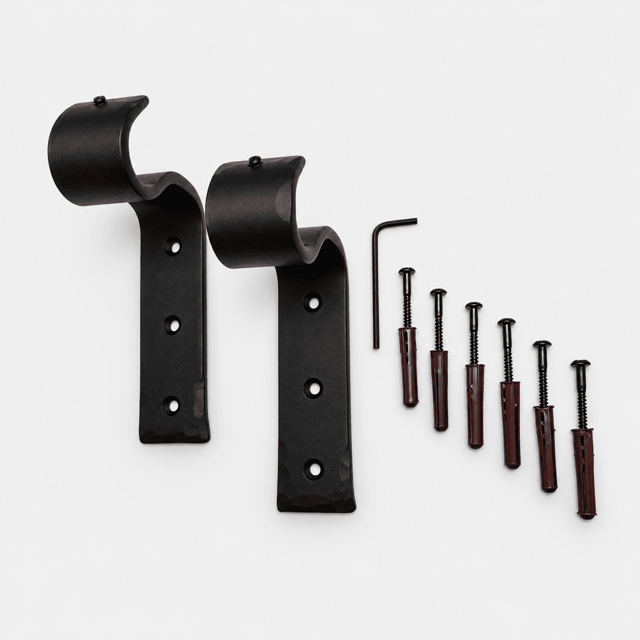 Black Very heavy duty 30mm wrought iron metal wall brackets